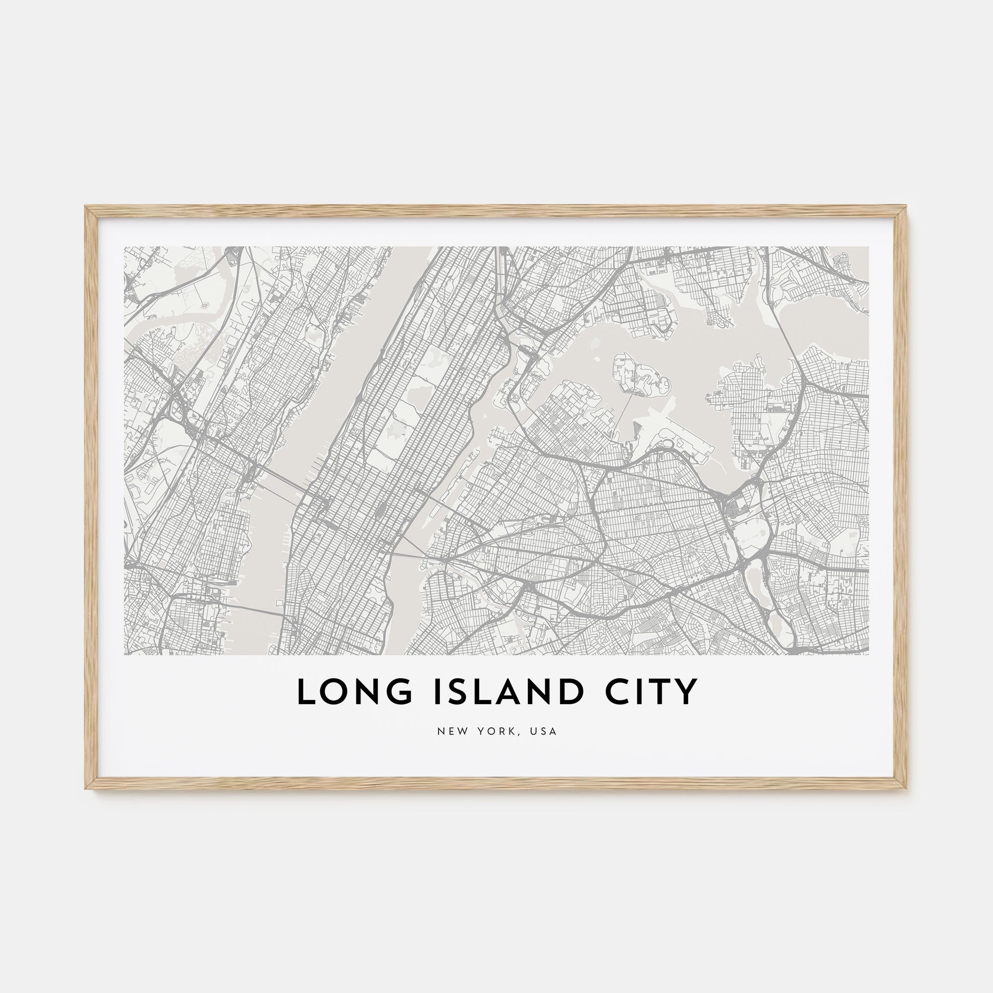 Long Island City Map Landscape Poster