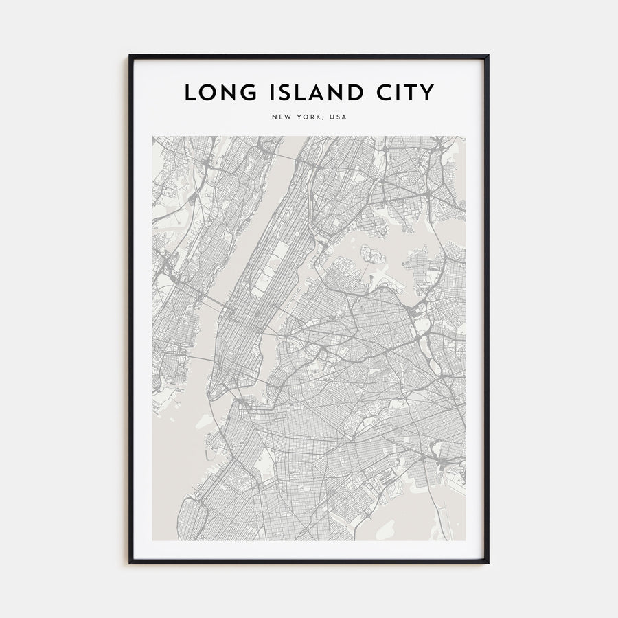 Long Island City Map Portrait Poster