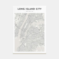 Long Island City Map Portrait Poster
