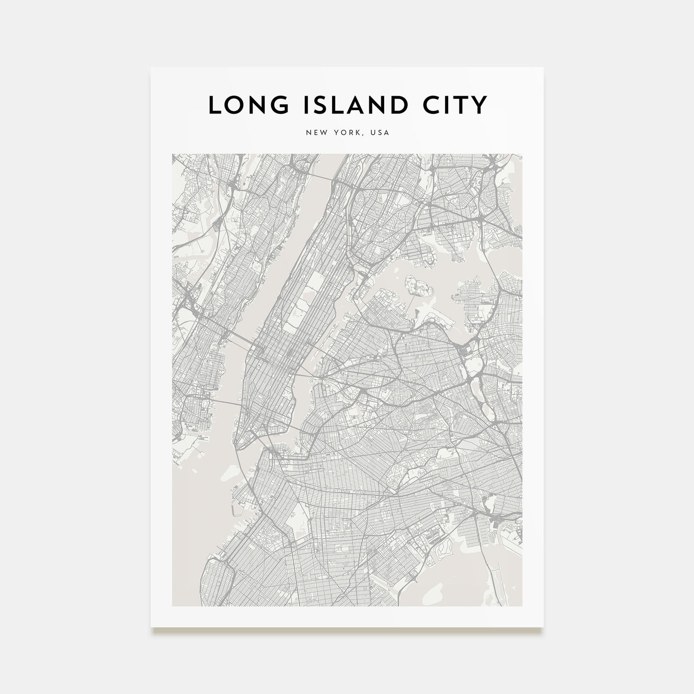 Long Island City Map Portrait Poster
