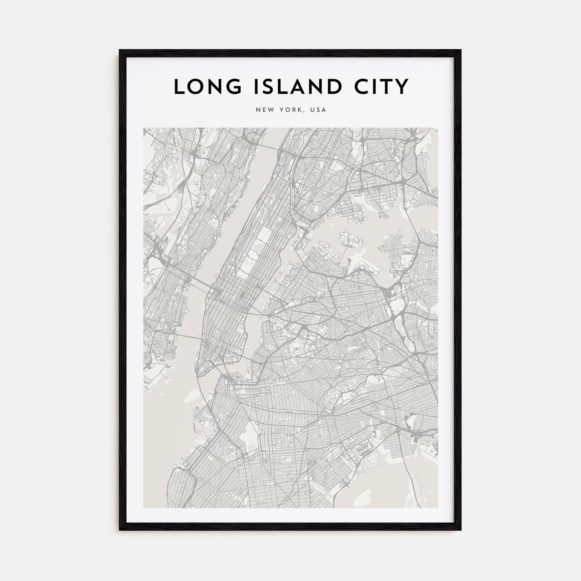 Long Island City Map Portrait Poster