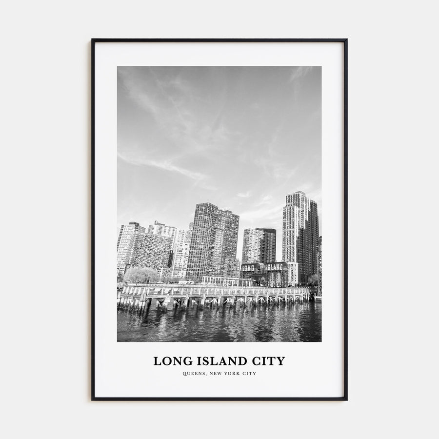 Long Island City Portrait B&W Poster