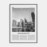 Long Island City Travel B&W Poster