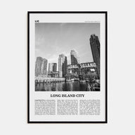 Long Island City Travel B&W Poster
