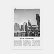 Long Island City Travel B&W Poster