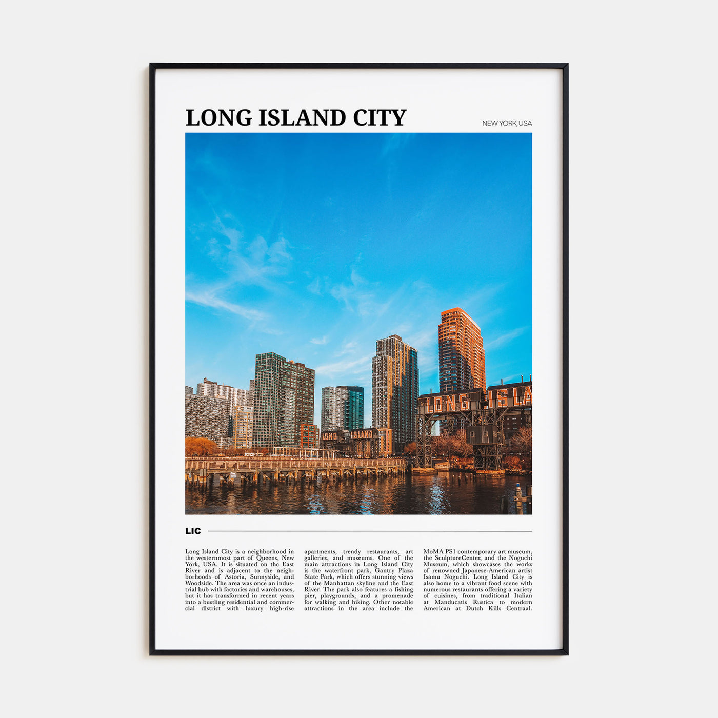 Long Island City Travel Color Poster