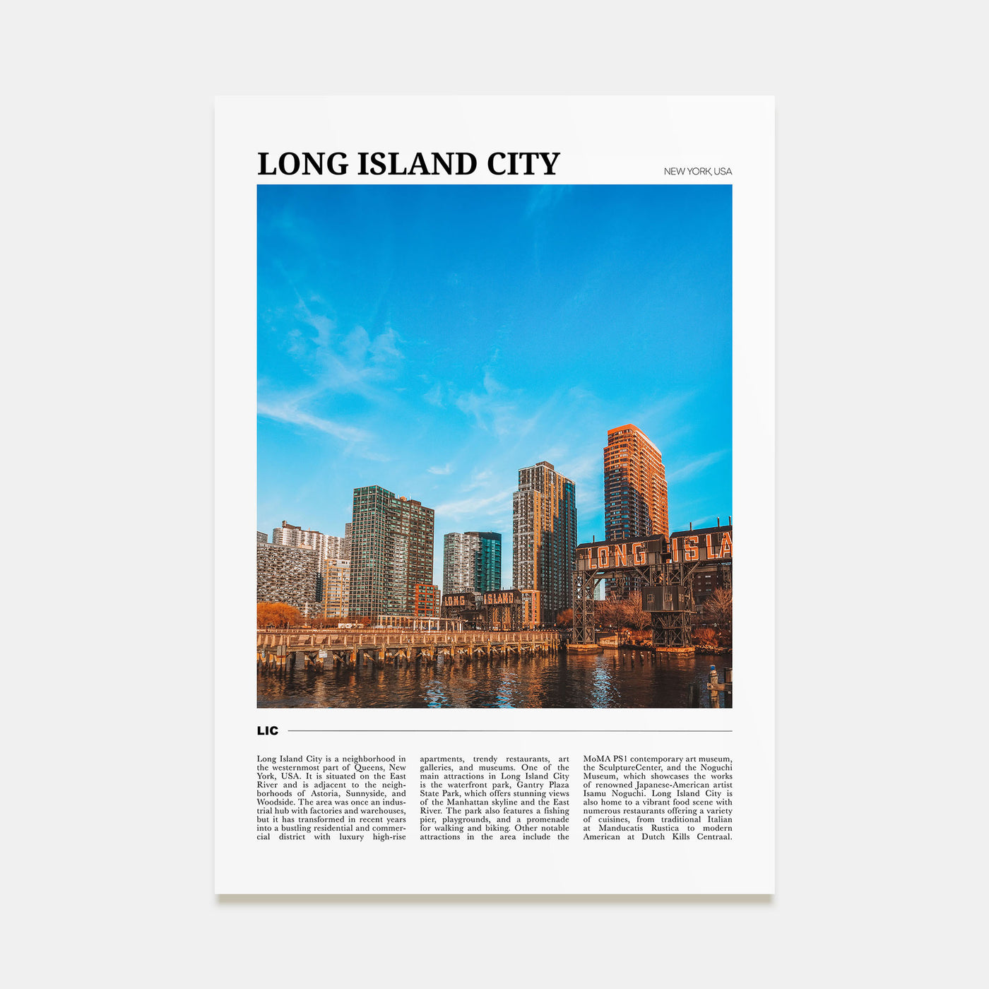 Long Island City Travel Color Poster