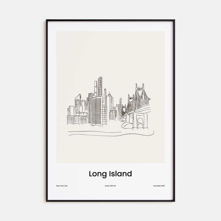 Long Island Drawn Poster