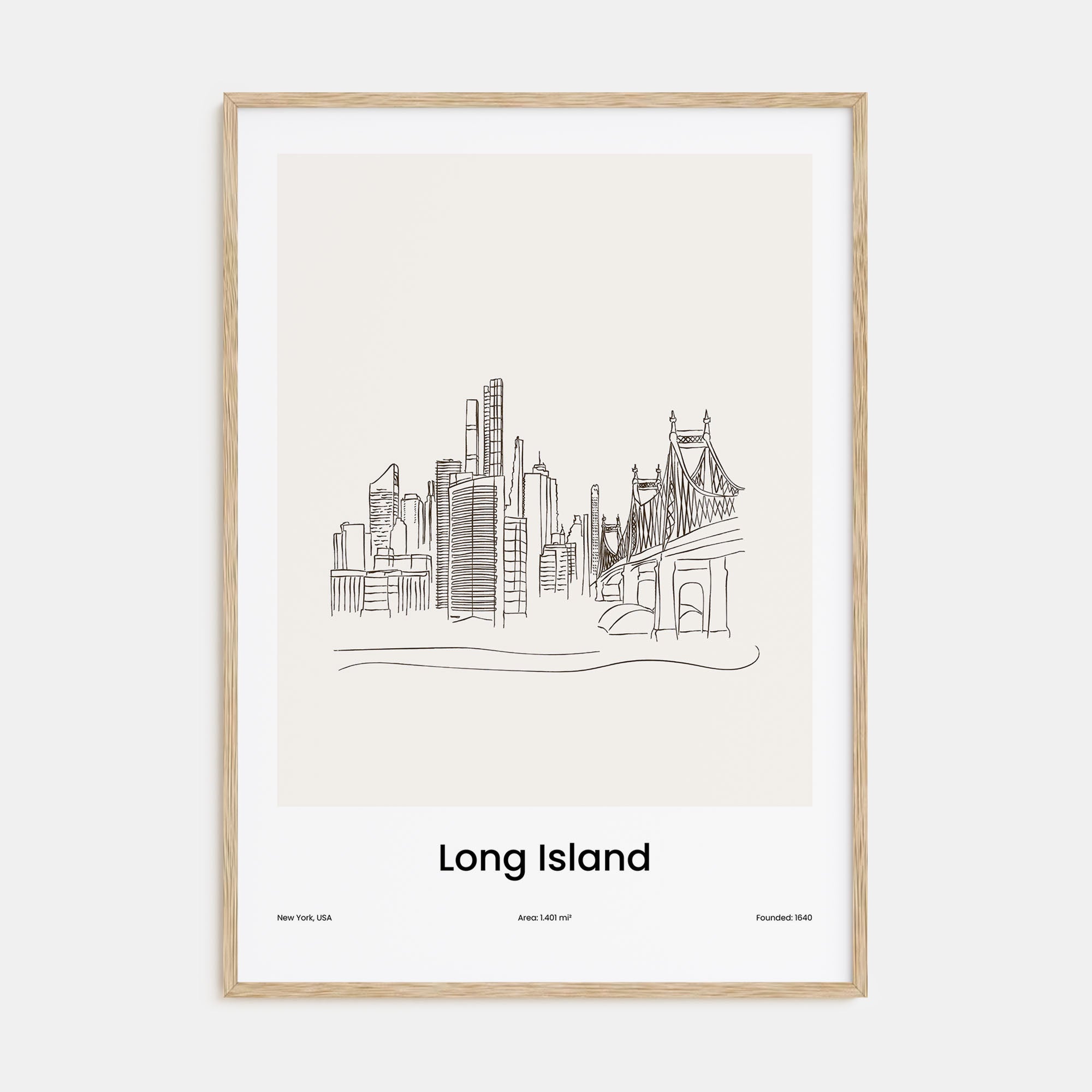 Long Island Drawn Poster