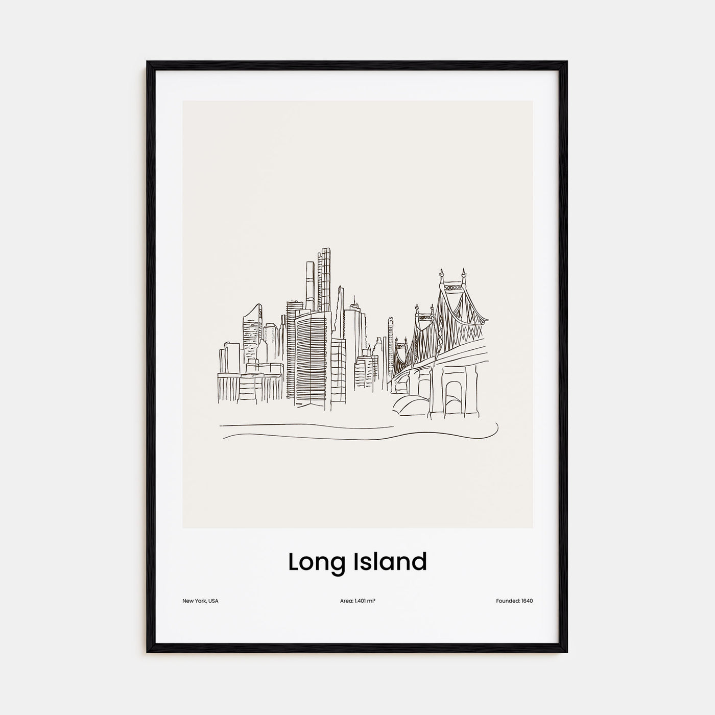 Long Island Drawn Poster