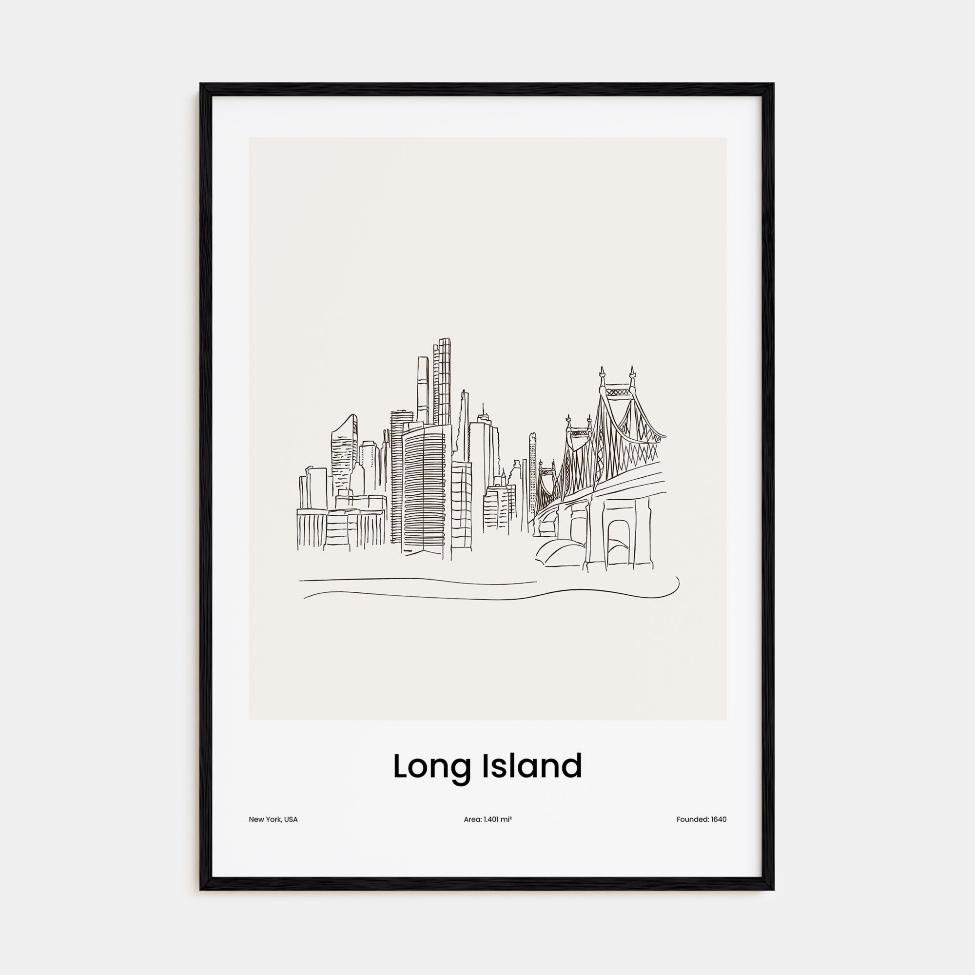 Long Island Drawn Poster