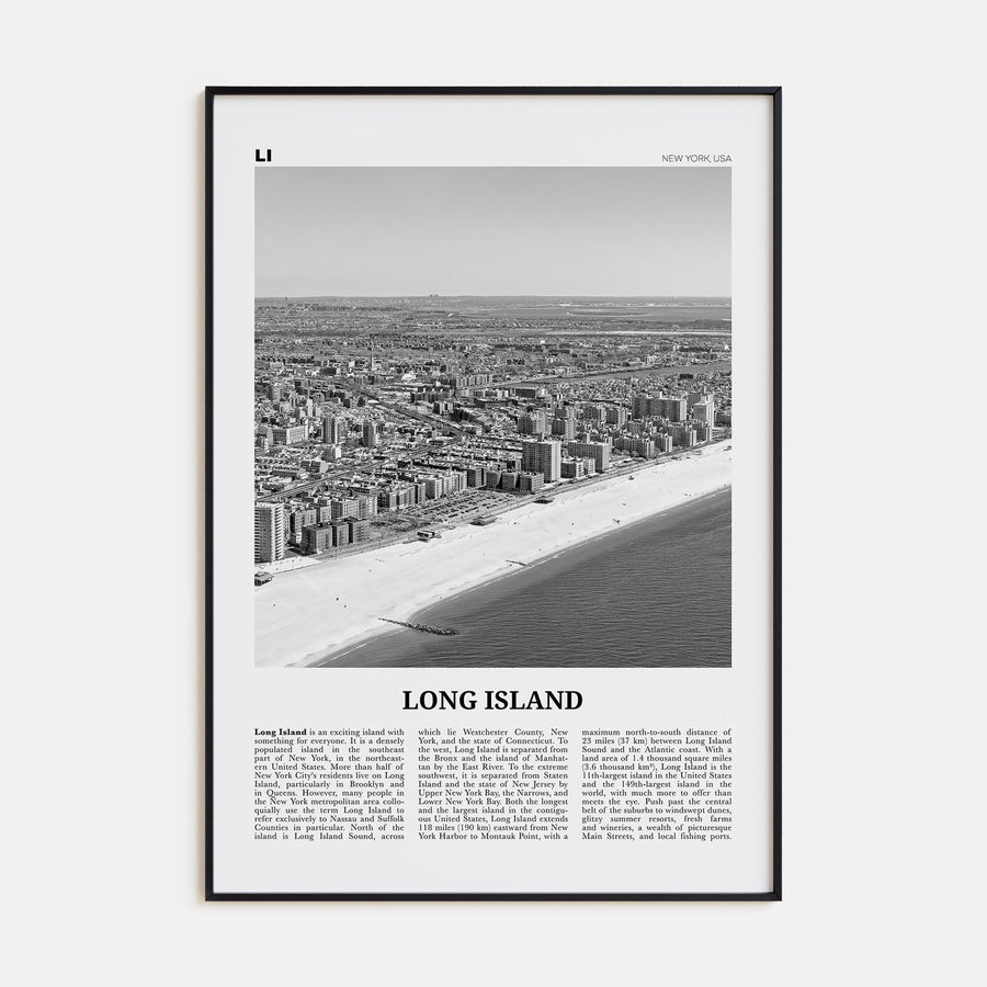 Long Island Travel B&W No 1 Poster