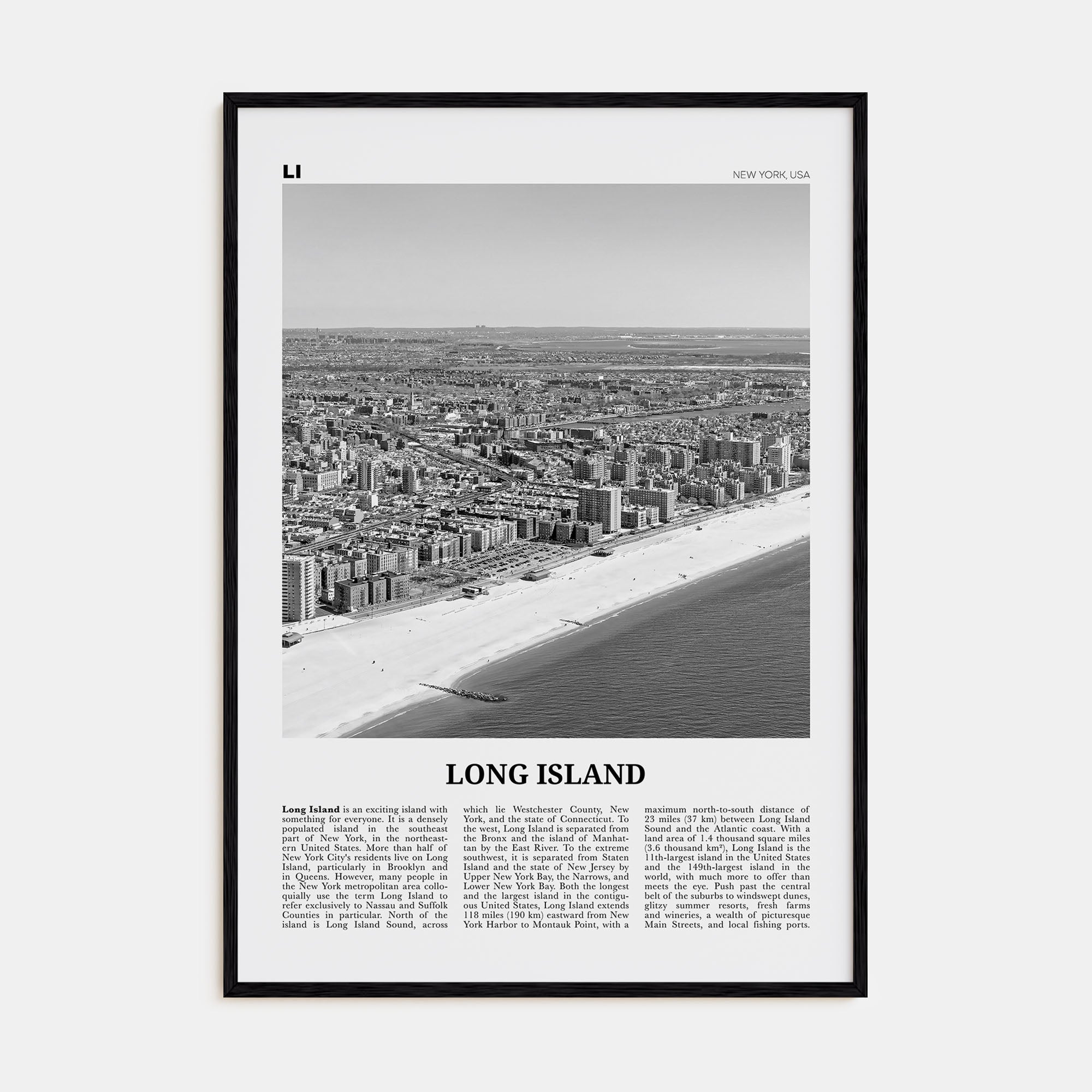 Long Island Travel B&W No 1 Poster