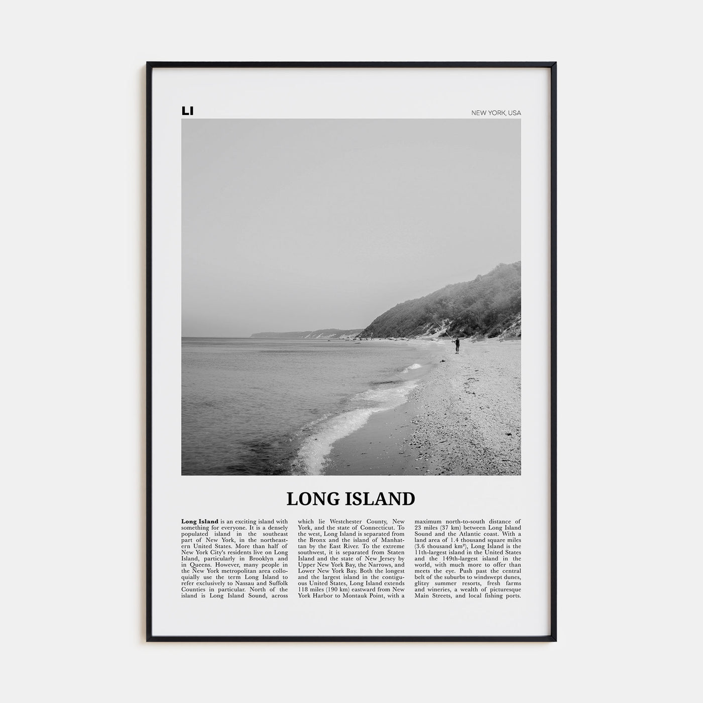 Long Island Travel B&W No 2 Poster