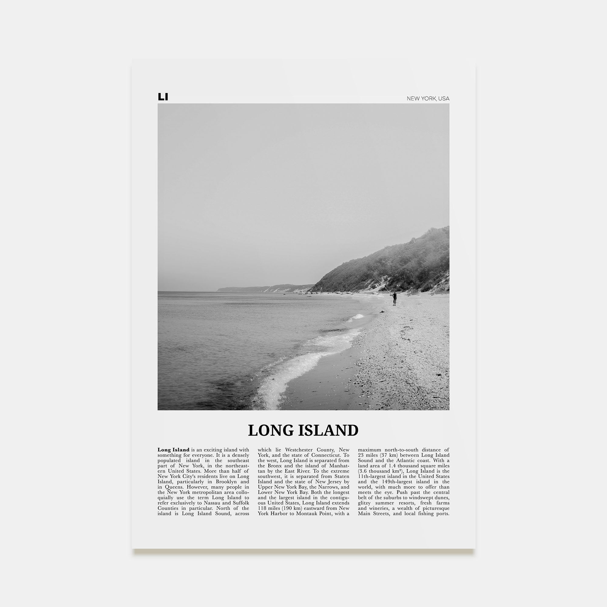 Long Island Travel B&W No 2 Poster