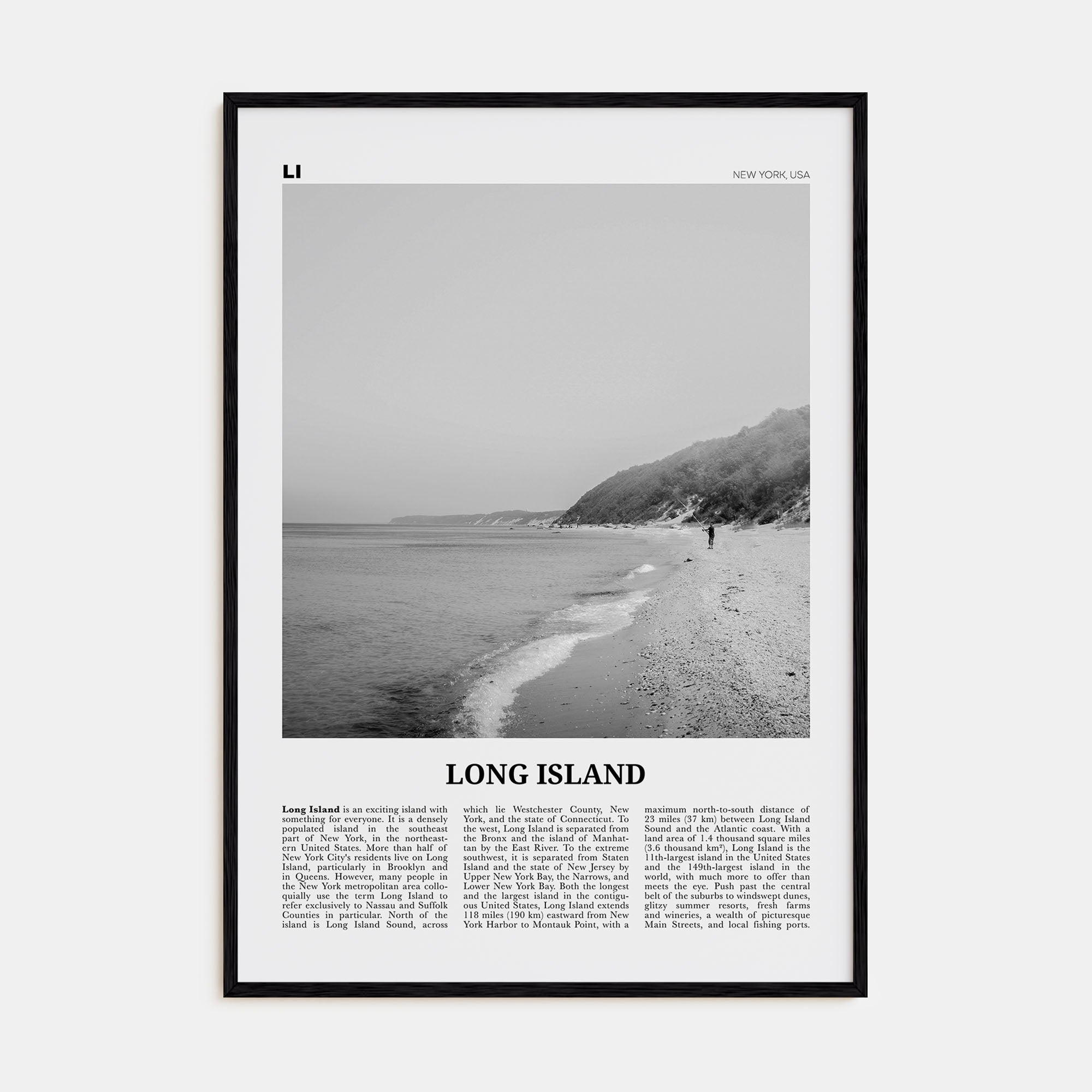 Long Island Travel B&W No 2 Poster