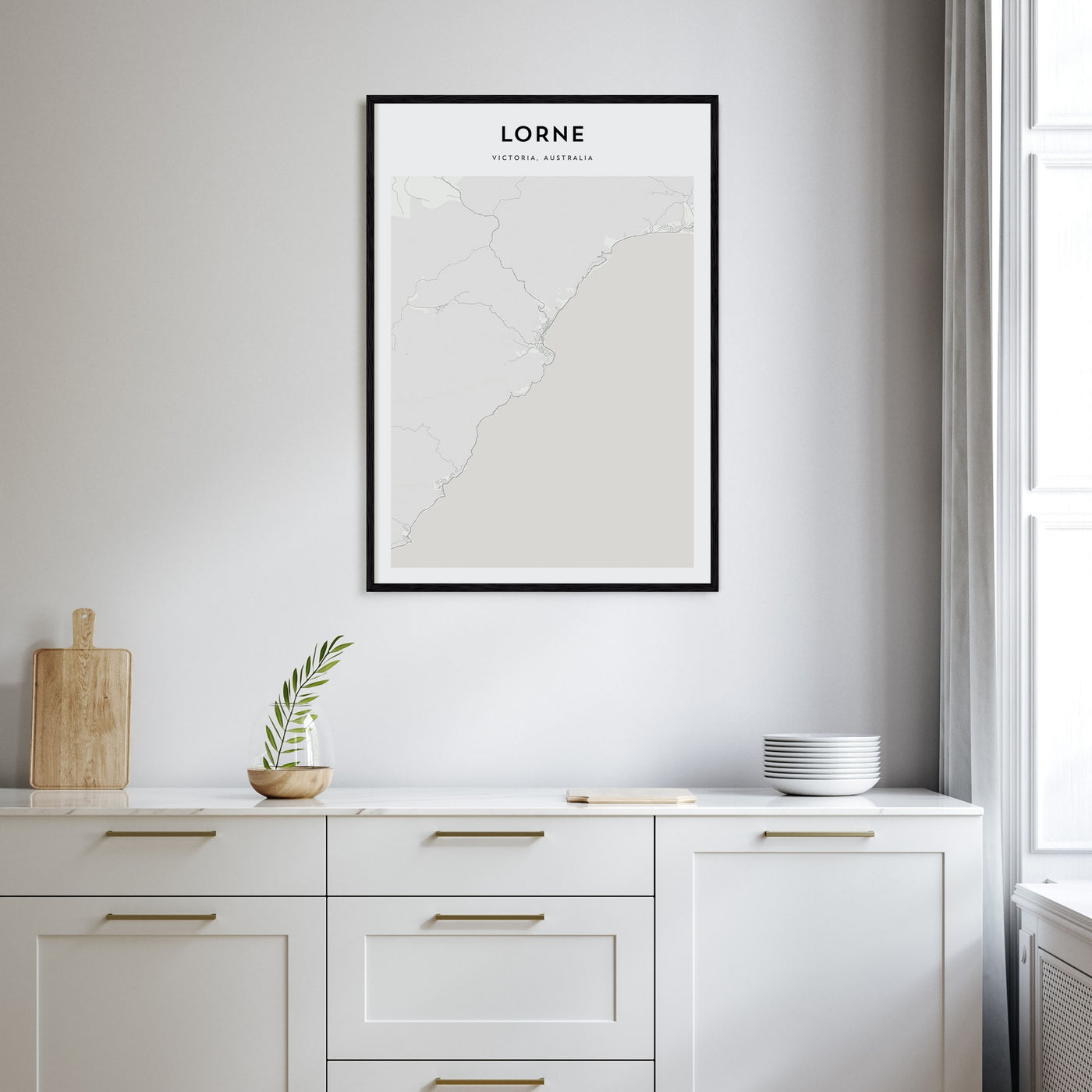 Lorne Map Portrait Poster