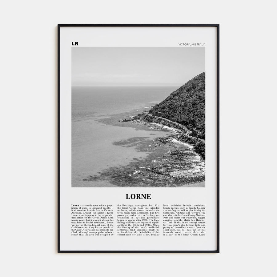 Lorne Travel B&W Poster