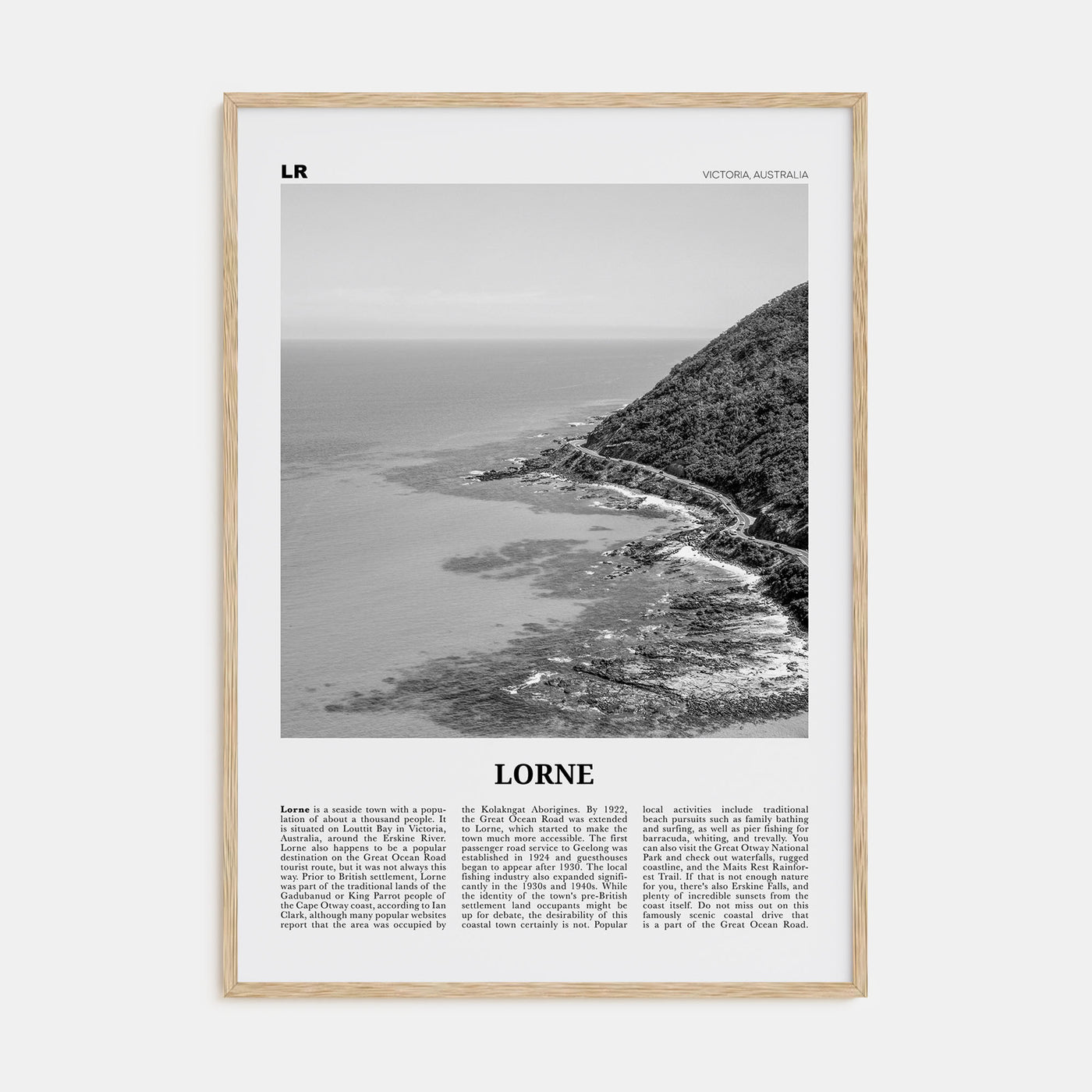 Lorne Travel B&W Poster