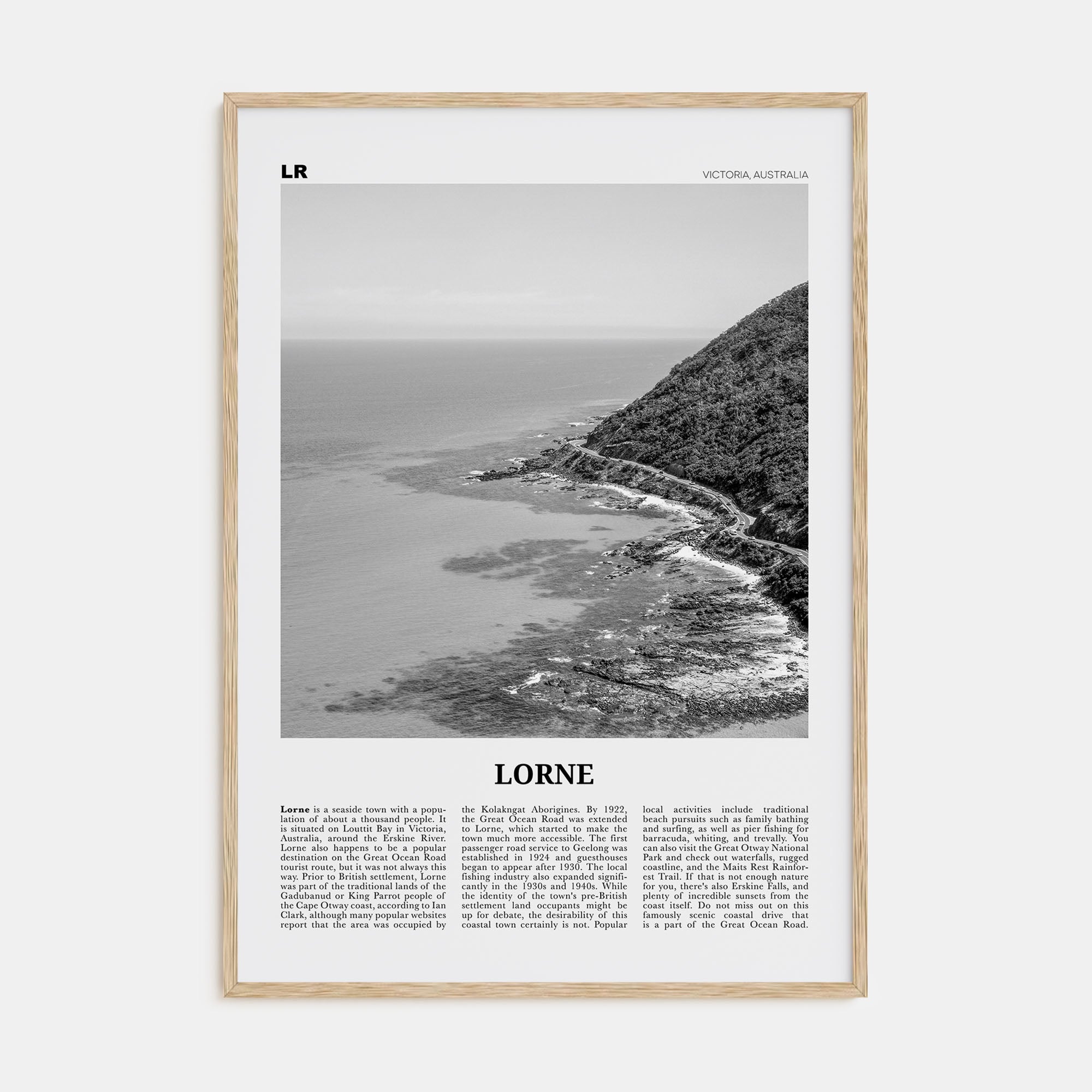 Lorne Travel B&W Poster
