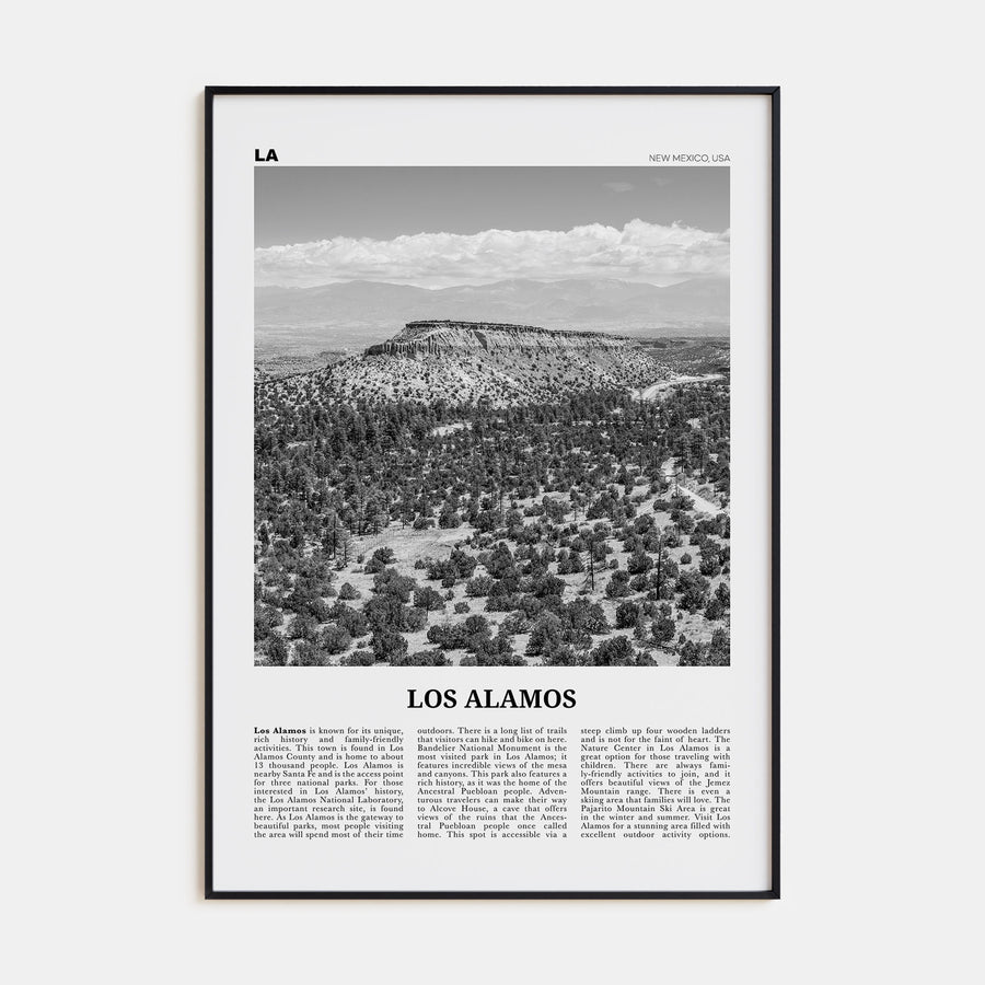 Los Alamos Travel B&W Poster