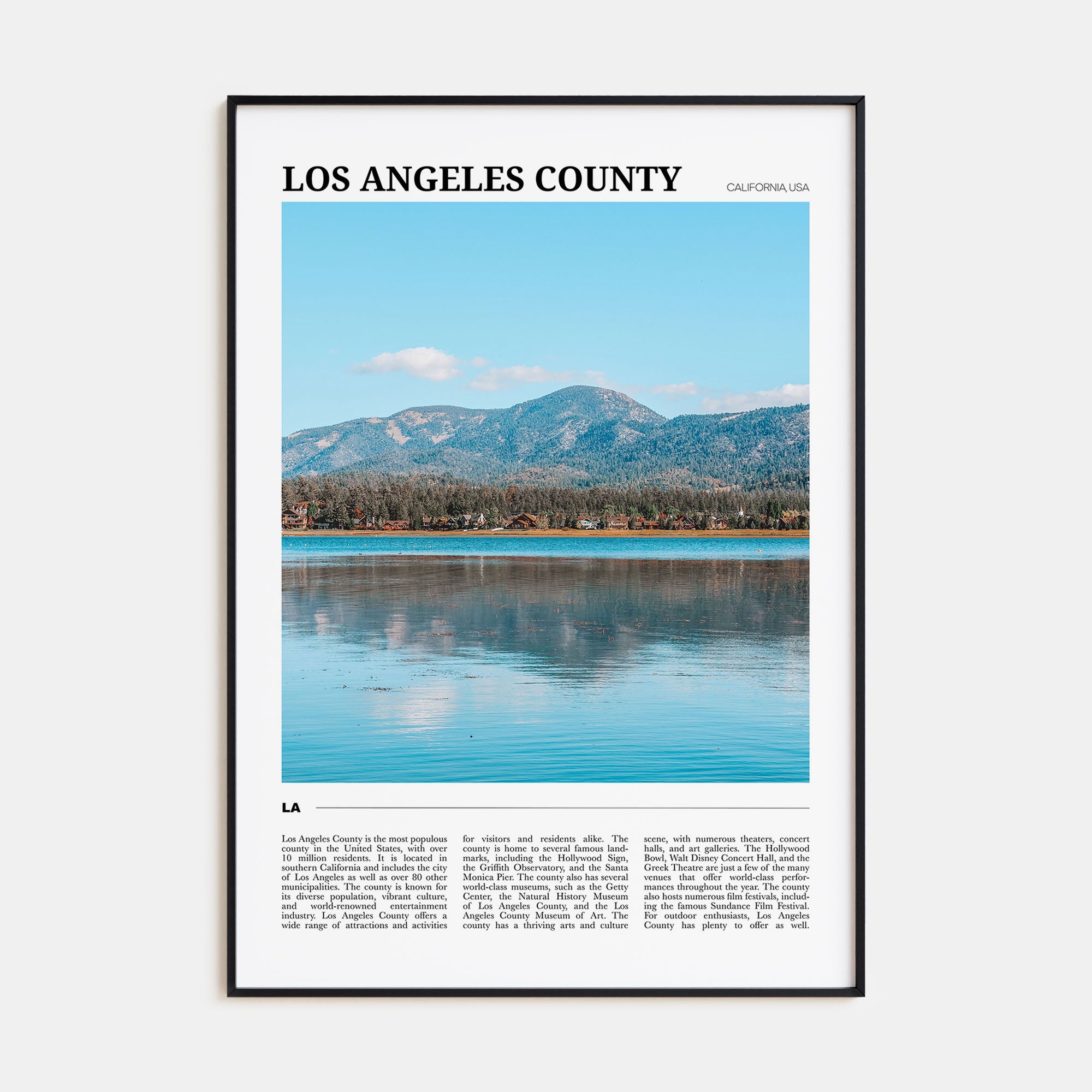 Los Angeles County Travel Color Poster