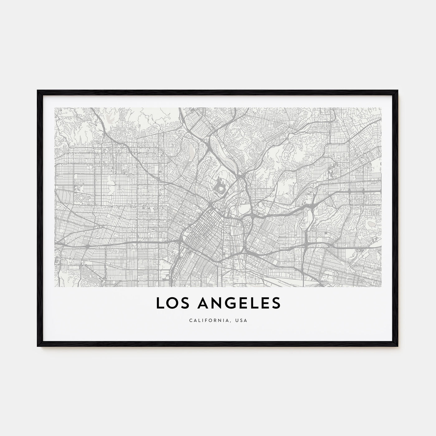 Los Angeles Map Landscape Poster