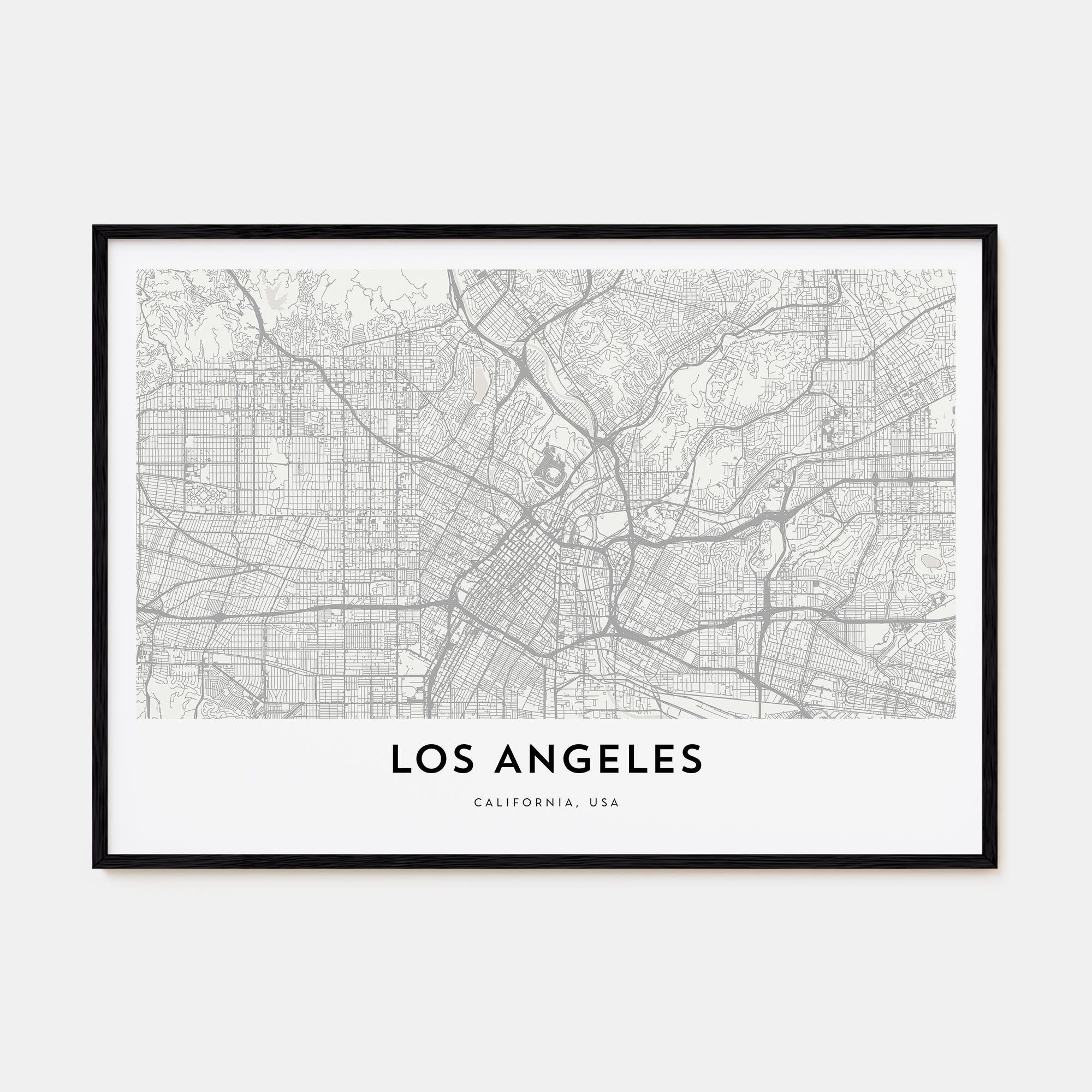Los Angeles Map Landscape Poster