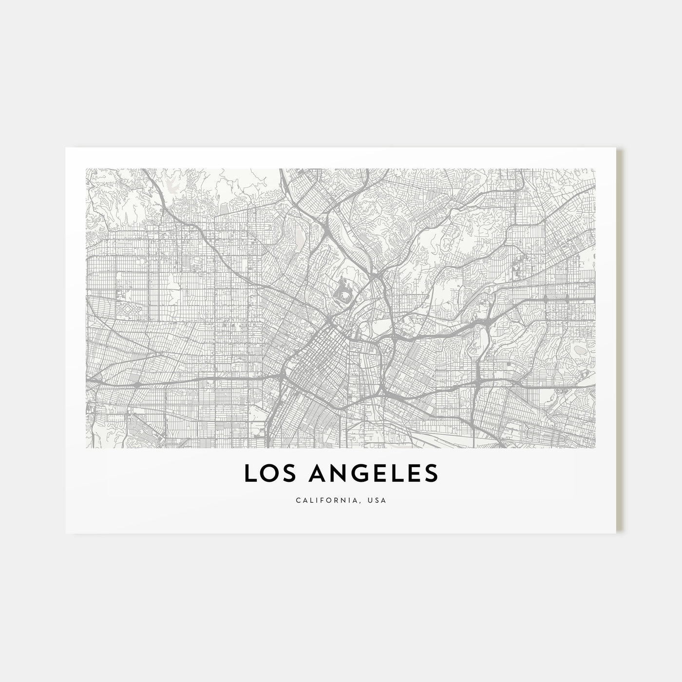 Los Angeles Map Landscape Poster