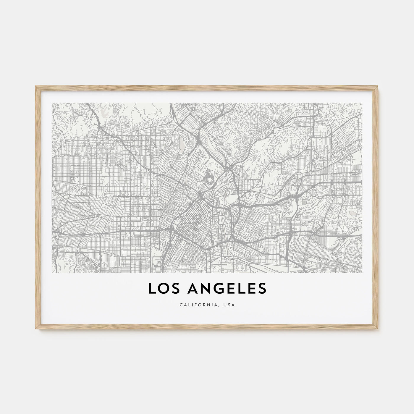 Los Angeles Map Landscape Poster