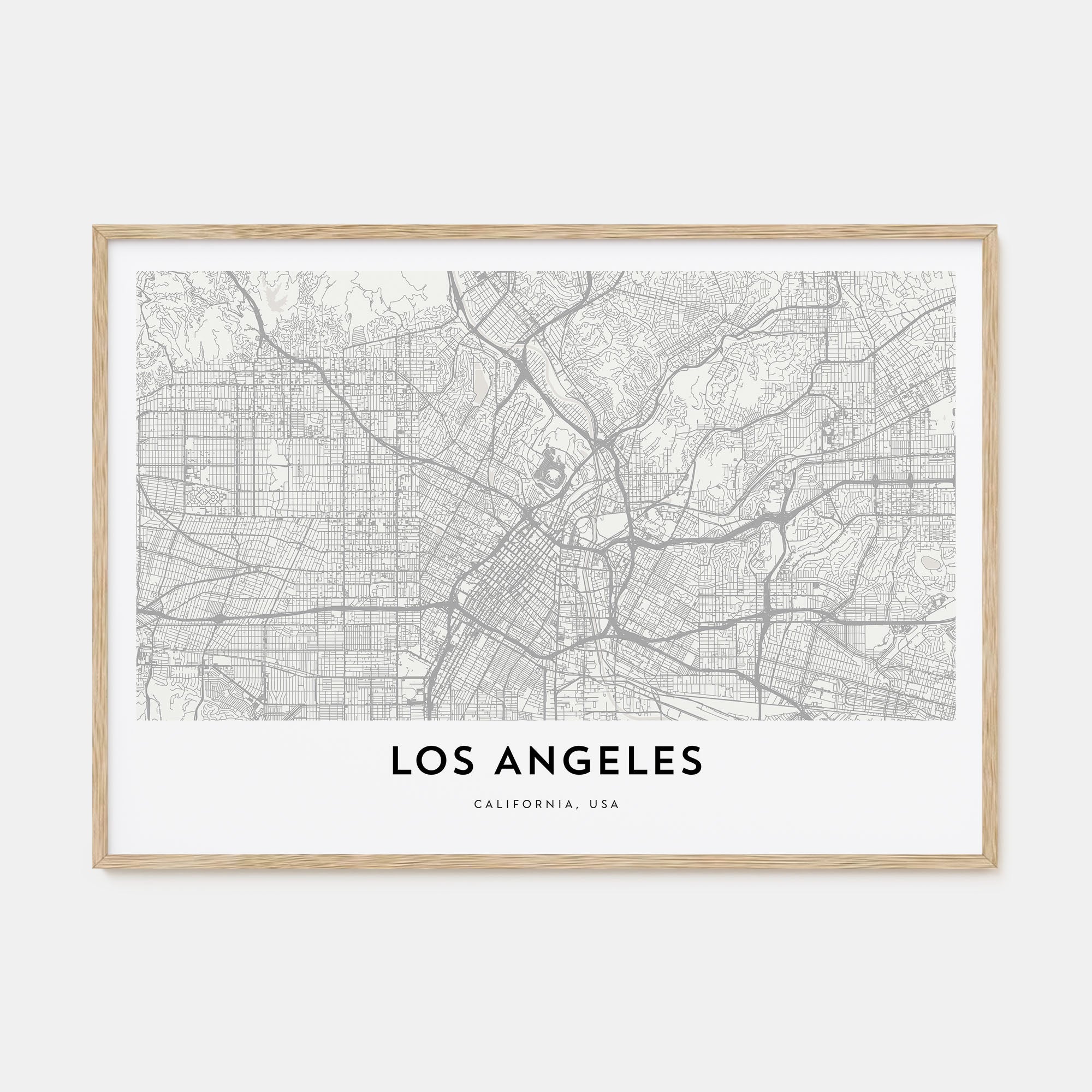 Los Angeles Map Landscape Poster