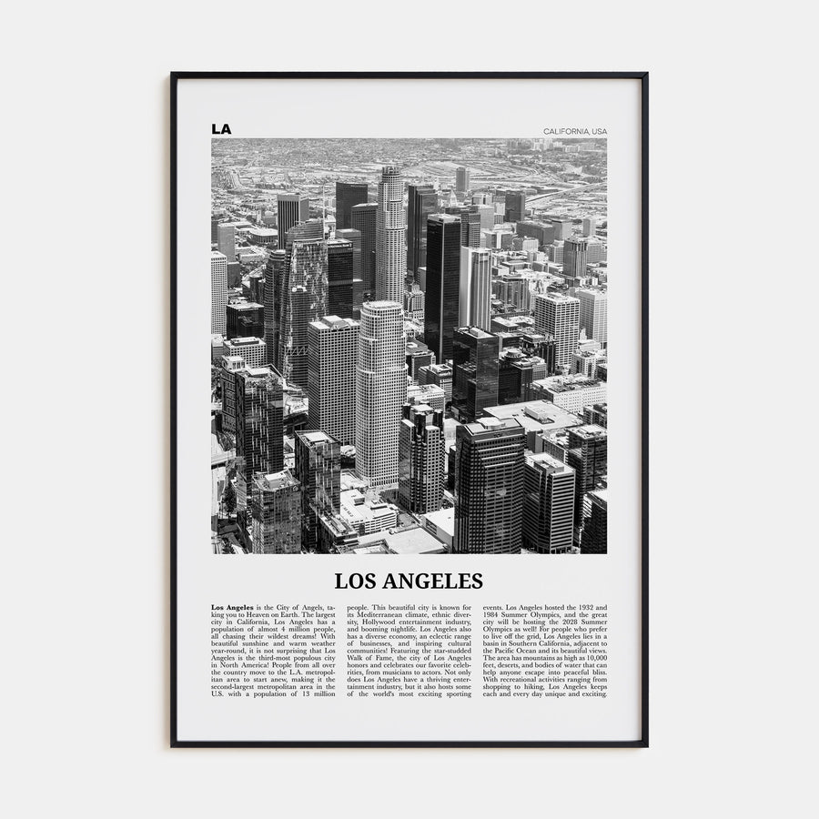 Los Angeles Travel B&W No 5 Poster