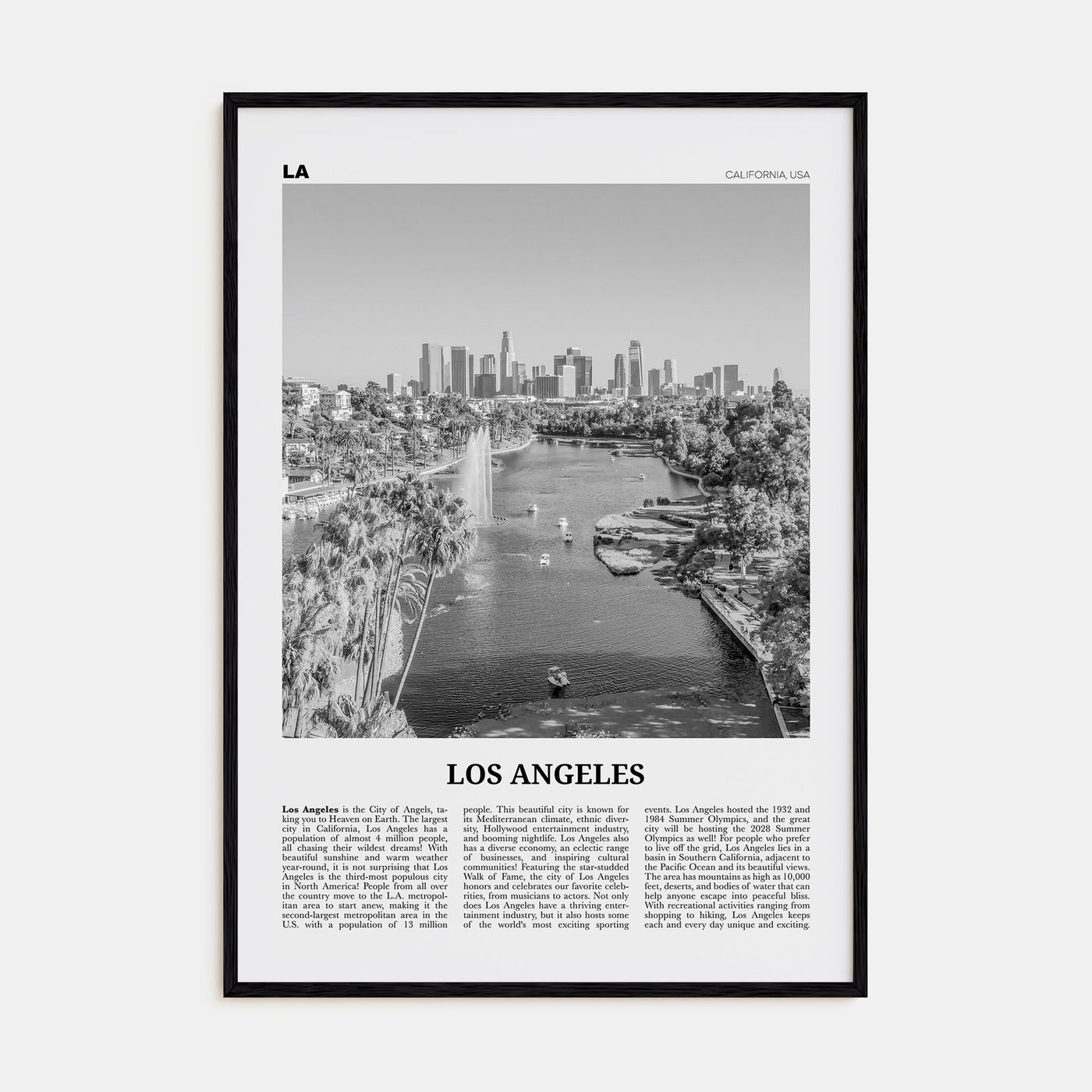 Los Angeles Travel B&W No 6 Poster