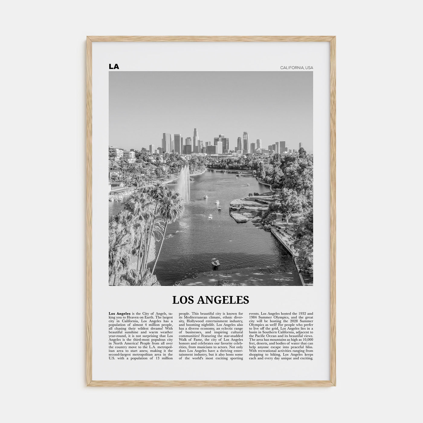Los Angeles Travel B&W No 6 Poster