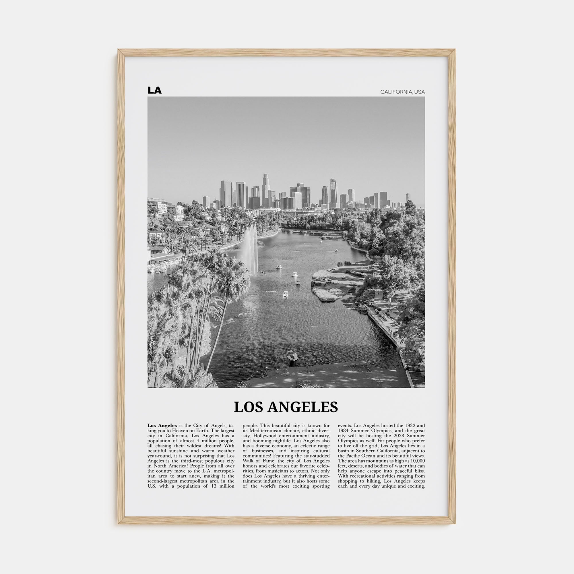 Los Angeles Travel B&W No 6 Poster