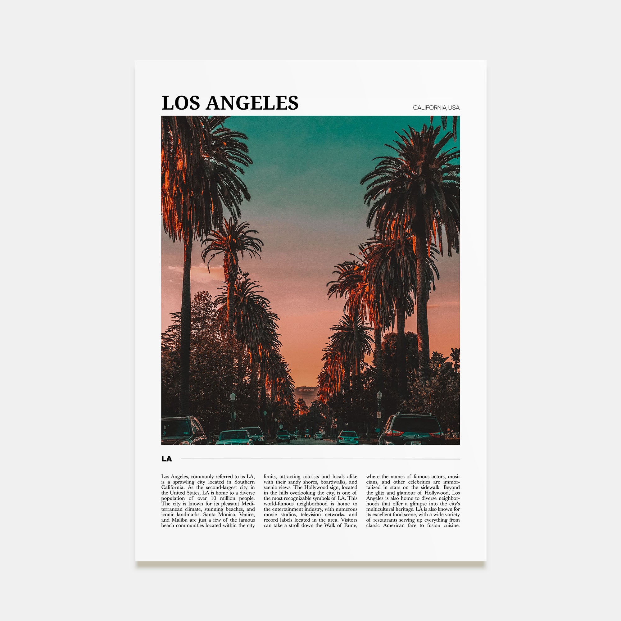 Los Angeles Travel Color No 3 Poster
