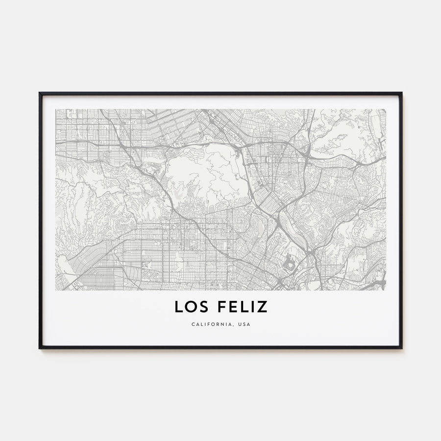 Los Feliz Map Landscape Poster