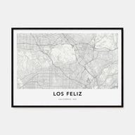 Los Feliz Map Landscape Poster