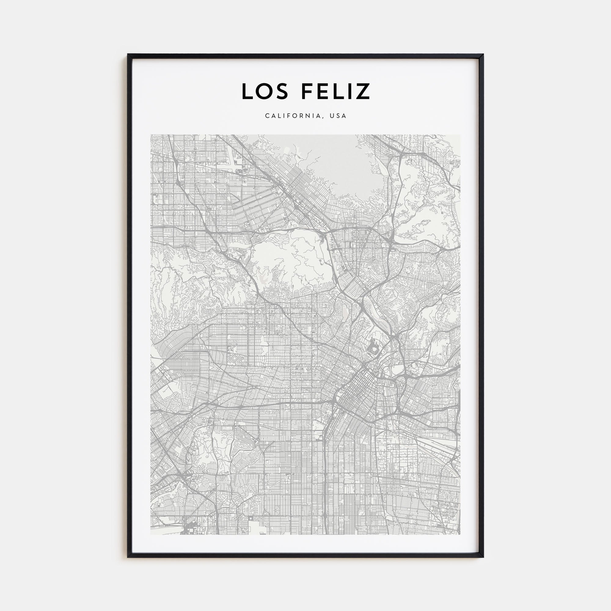 Los Feliz Map Portrait Poster