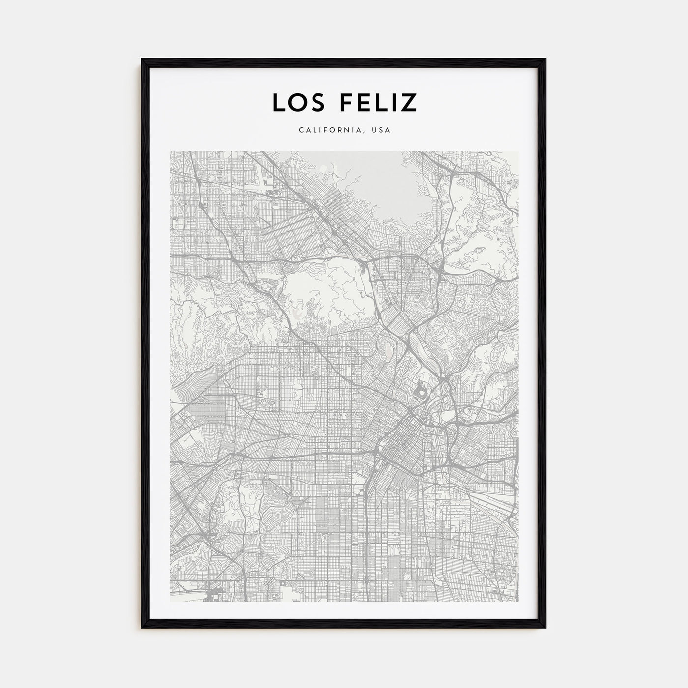 Los Feliz Map Portrait Poster