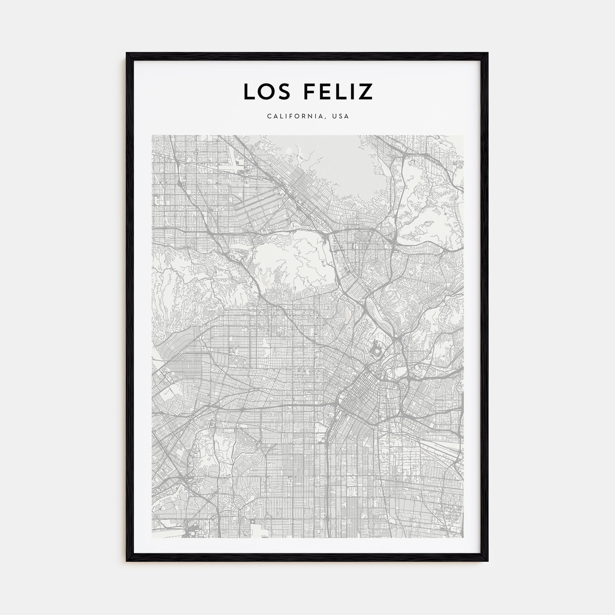 Los Feliz Map Portrait Poster