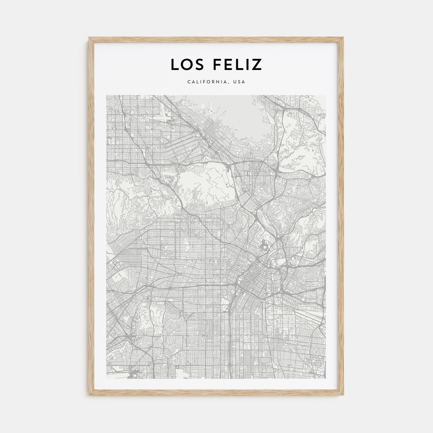 Los Feliz Map Portrait Poster