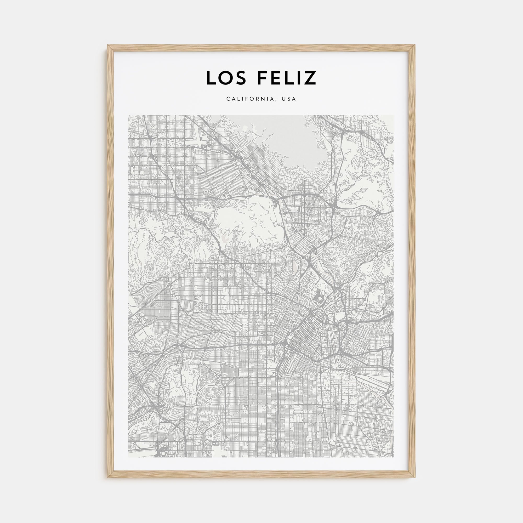 Los Feliz Map Portrait Poster