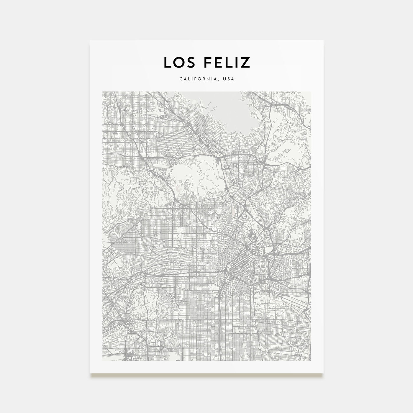 Los Feliz Map Portrait Poster