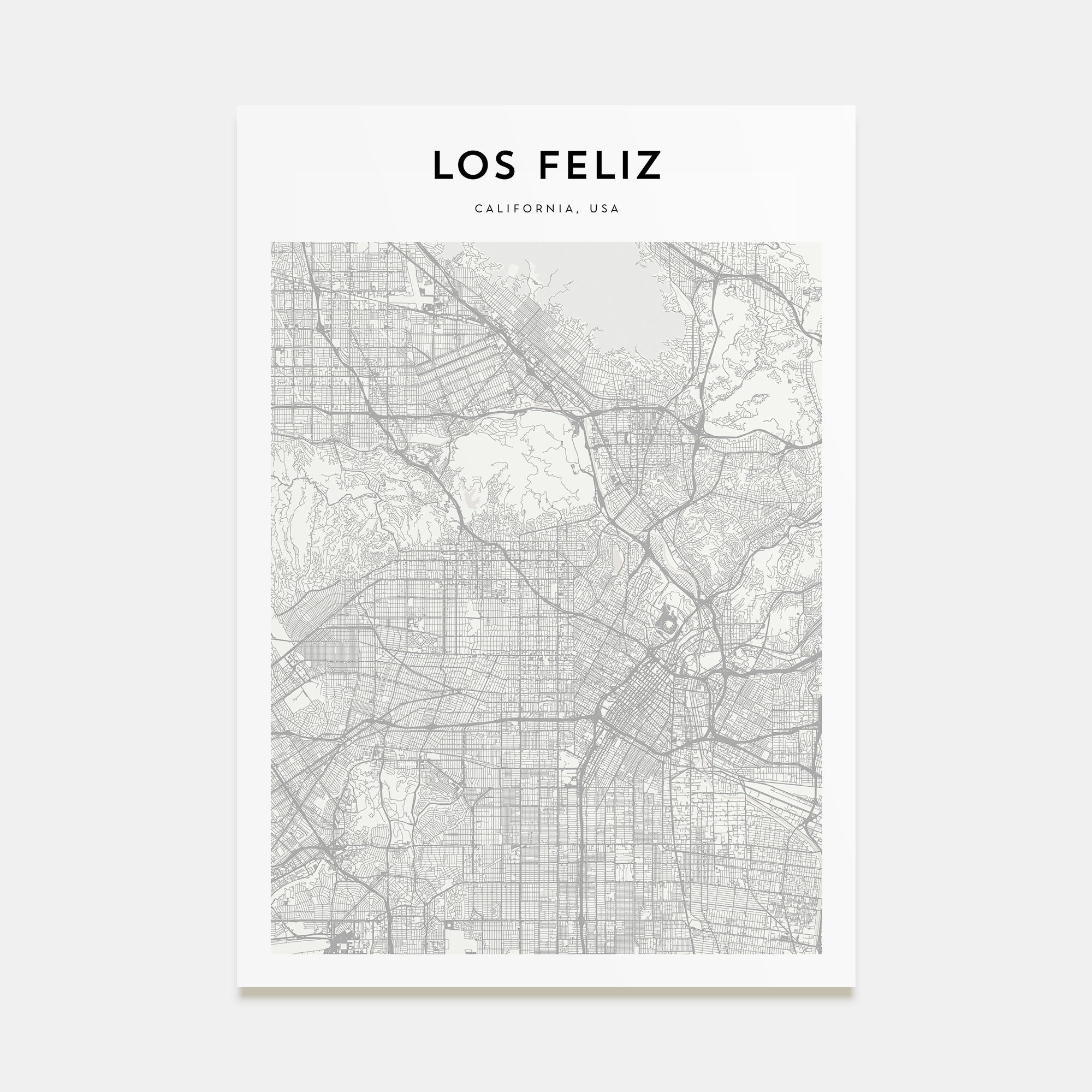 Los Feliz Map Portrait Poster