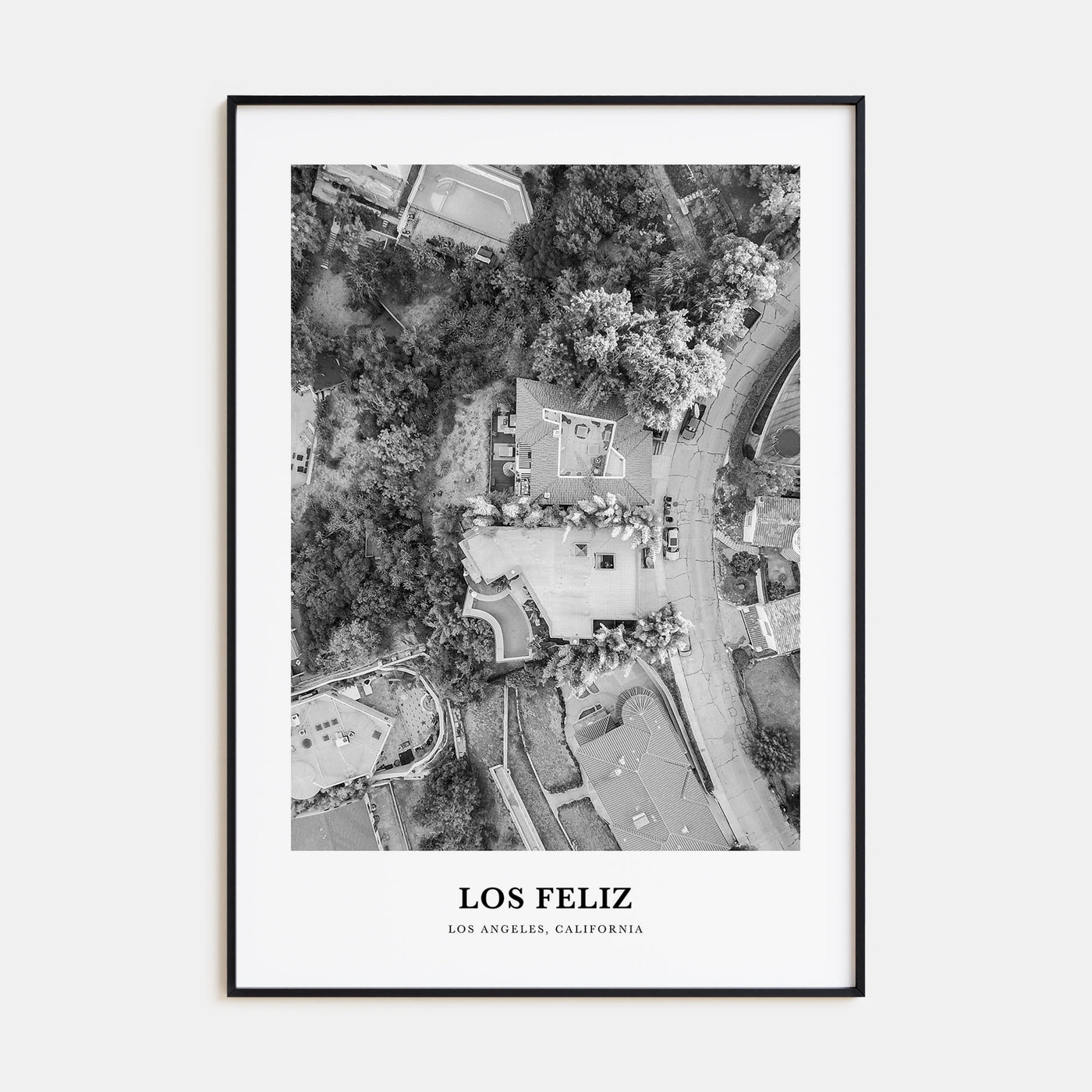 Los Feliz Portrait B&W Poster