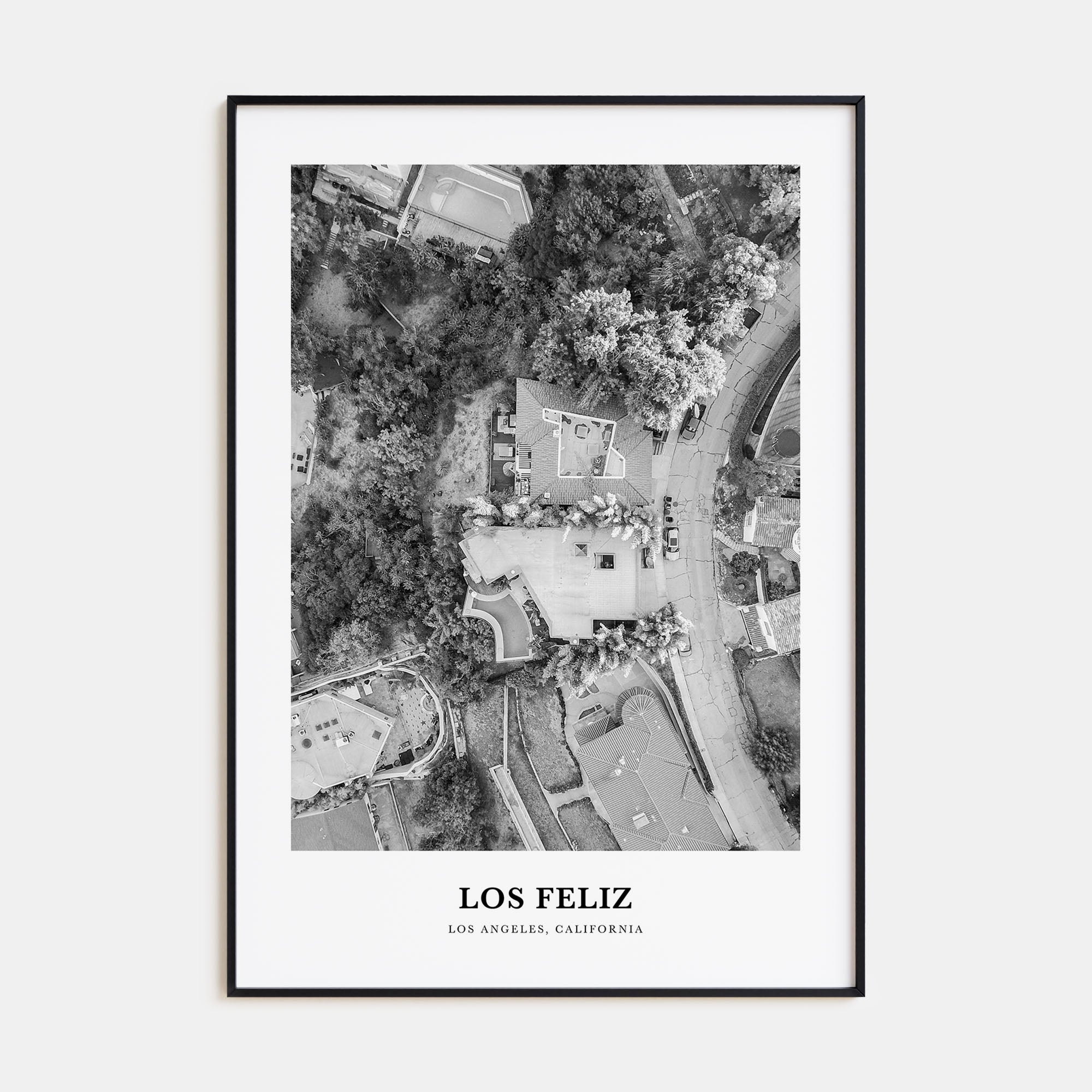 Los Feliz Portrait B&W Poster