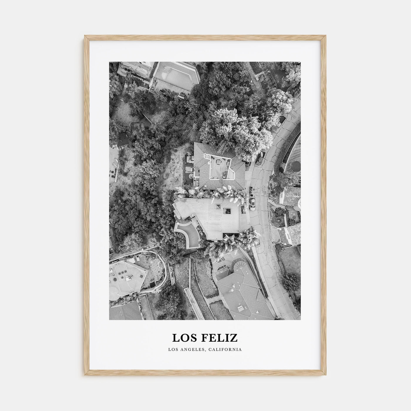 Los Feliz Portrait B&W Poster