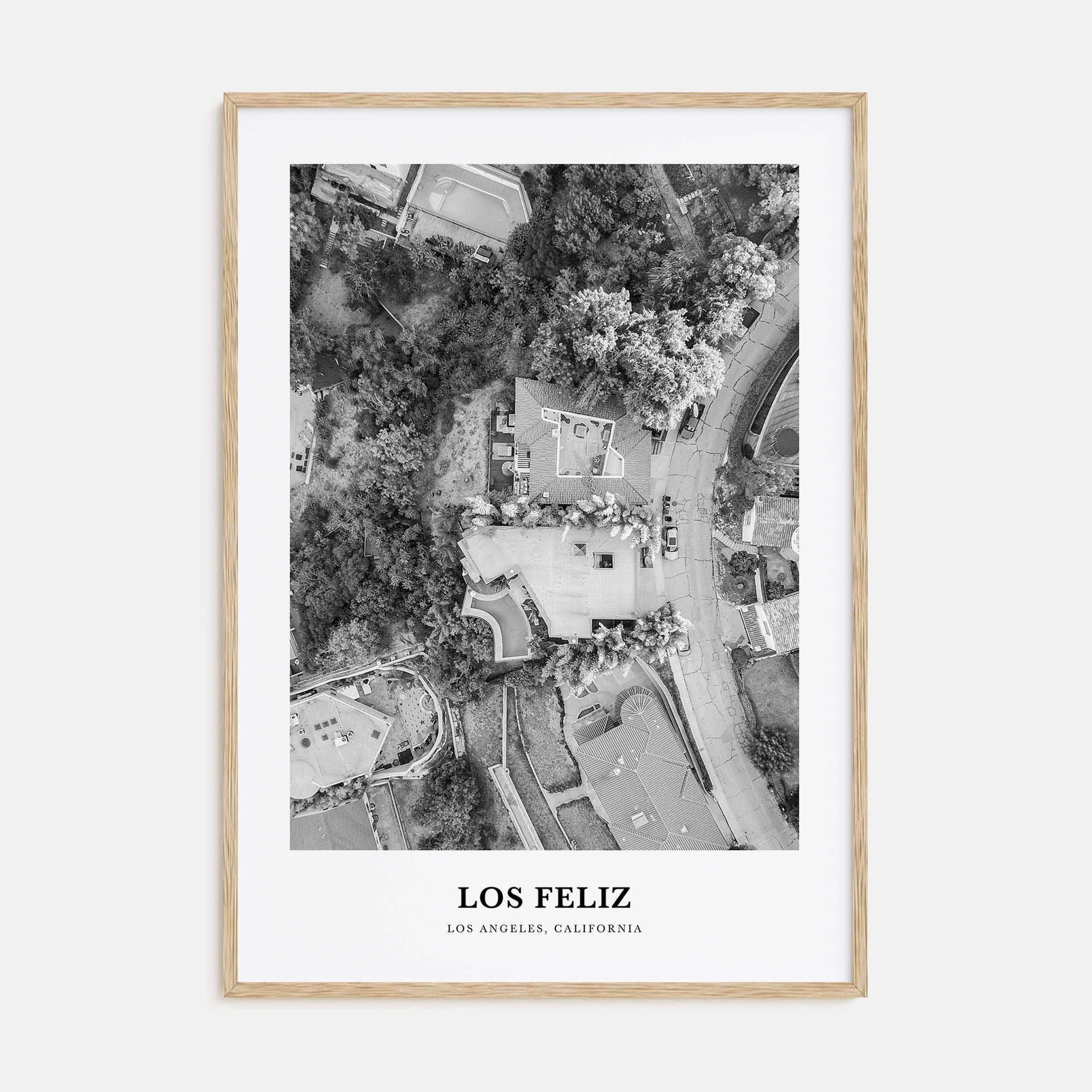 Los Feliz Portrait B&W Poster
