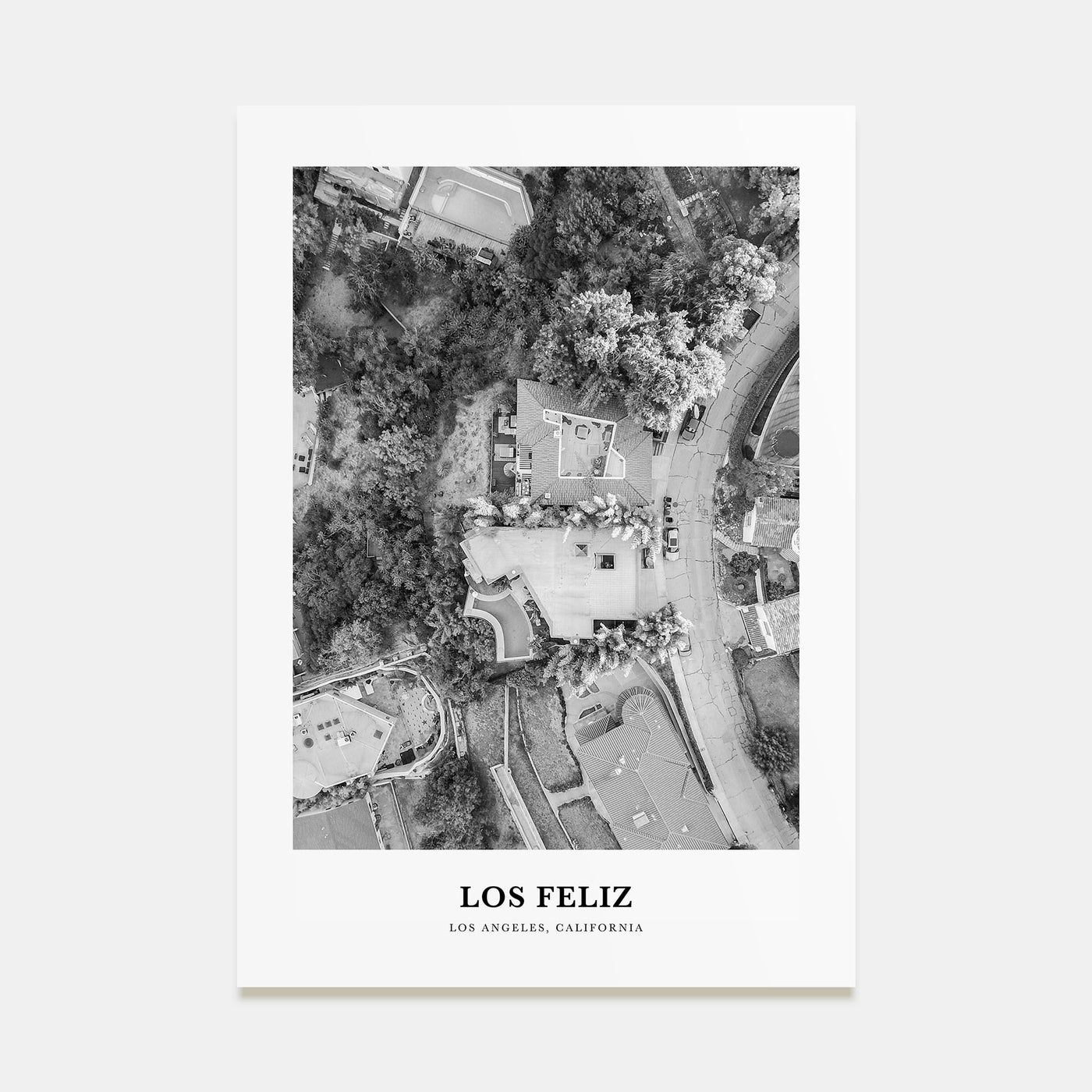 Los Feliz Portrait B&W Poster